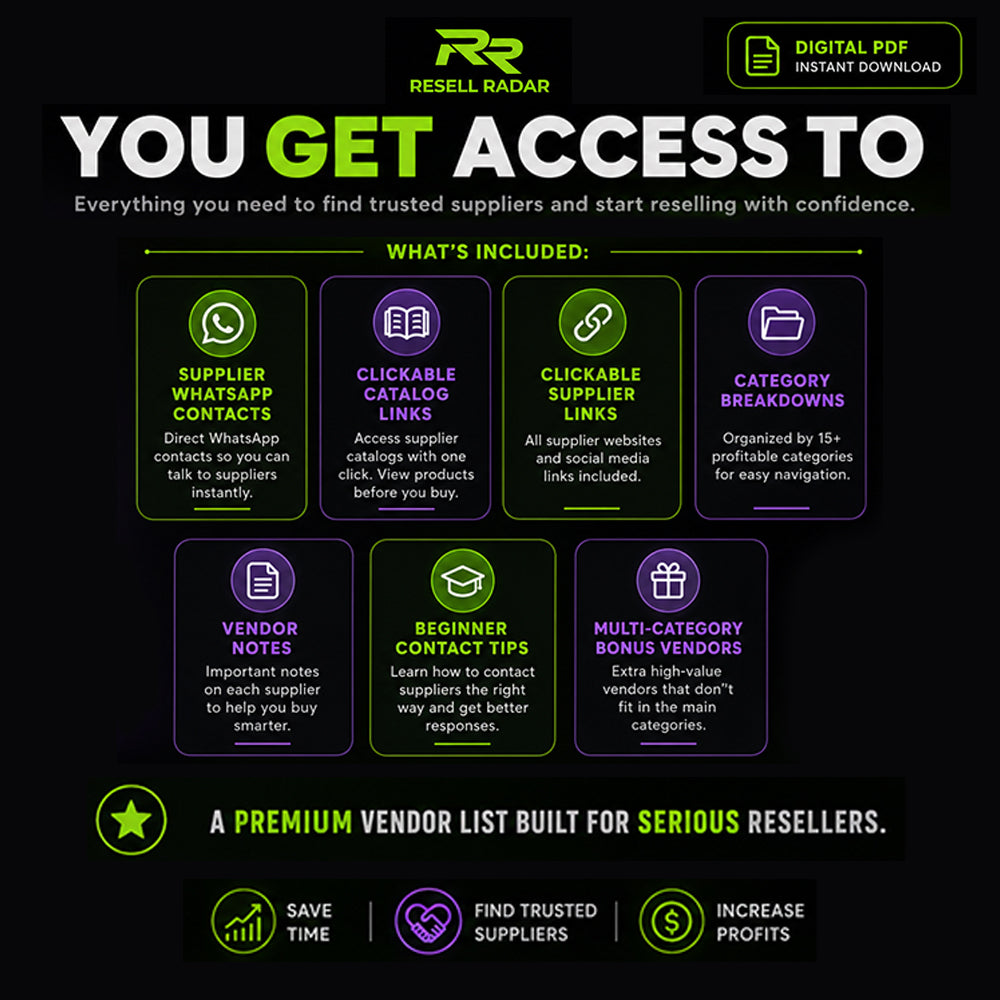 Resell Radar Master Vendor Bundle